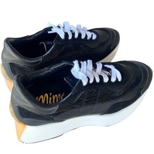 Mimosa Stomp Luxe Black Multi-Texture Sneakers Platform Sole EU 37 (US 6.5-7)